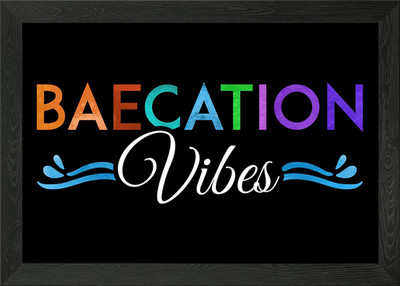 Baecation Vibes Vacation gerahmtes Wandbild Poster Leinwanddruck Bild