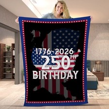 1776-2026 250th Birthday America Semiquincentennial 4th Of July Patriots Blanket