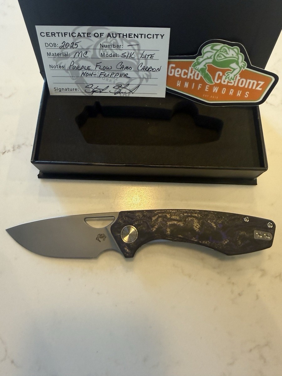 Gecko Customz Knifeworks SIK Lite Pocketknife Purple Flow Camo