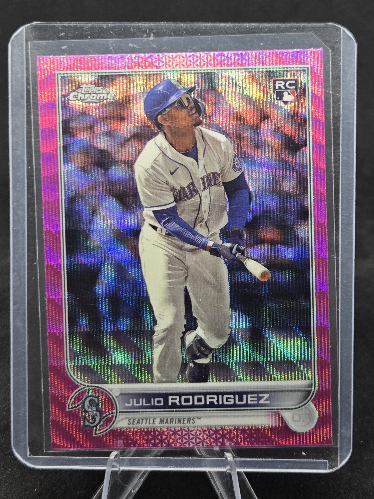 2022 Topps Chrome Update Julio Rodriguez RC Pink Wave Refractor #USC150 Seattle
