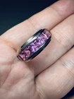 Vintage two tone 925 Silver And channel-set princess-cut pink Sapphire Ring 8