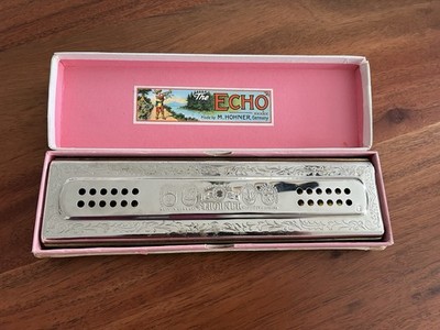 Vintage-Doppelmundharmonika  The Echo Harp  von M. Hohner (Made in Germany)