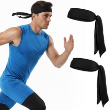 2 Pack Tie Headband for Women and Men, Large Hair Ties Bandana Headband Sport