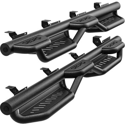 Running Boards Side Step for 2020-2026 Jeep Gladiator JT w/ Two-Raised Step Bars