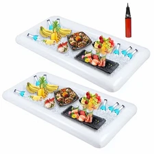 Best 2 Pack Inflatable Serving Bar Buffet Cooler - Ice Tray for Food & Drinks