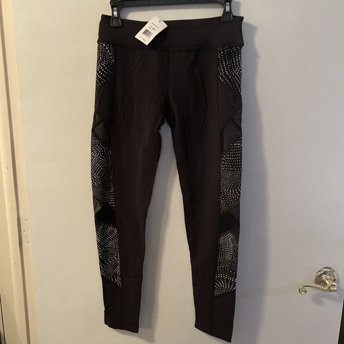 Beyond Yoga Limited Edition Mesh Panel Polka Dot Leggings Black White Sz Large L