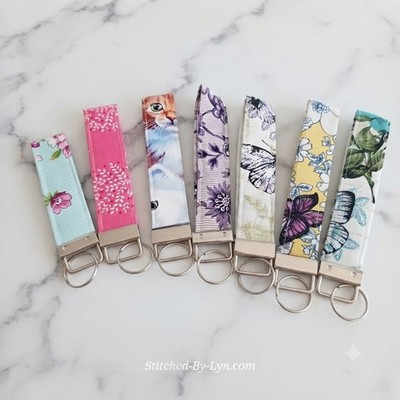 Handmade Fabric Wristlet Key Fob Women