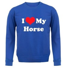 I Love My Horse - Kids Hoodie / Sweater - Ride Riding Rider Horses Equestrian