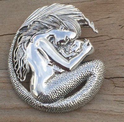 Large Mermaid & Baby Pendant solid .925 Sterling Silver Selina Fenech Motherhood