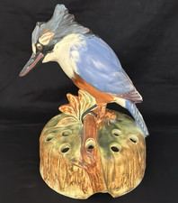WELLER POTTERY KINGFISHER FLOWER FROG WITH A NICE MOLD  RICH COLORS....SIGNED