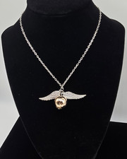LOT OF 2 Harry Potter Golden Snitch Deathly Hallows Necklace Silver Gold Tone