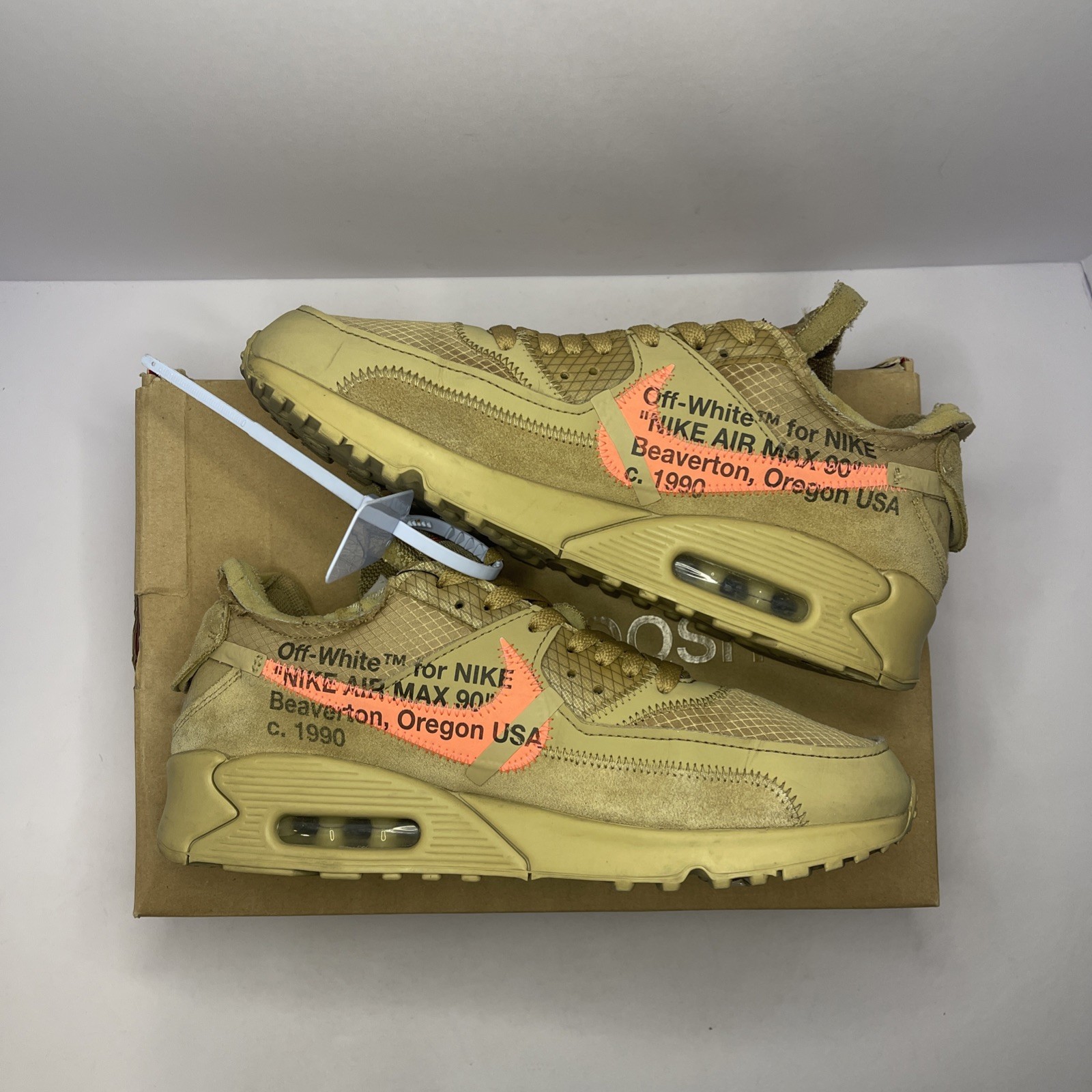 OFF WHITE X NIKE Nike Air Max 90 x OFF WHITE Desert Ore 2019 taglia 9 (AA7293 200)