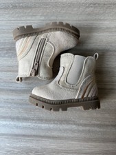 Beige Toddler Boots With Rainbow Accent On Heel - Wonder Nation - Size 2