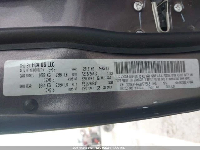 2016 Jeep Patriot Rear Second Row Seat Assembly Black Leather Used 74000 Mi Foto 4 de 4