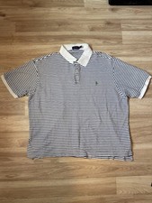 Polo Ralph Lauren Striped Polo Shirt 2XB Big Navy White Green Logo