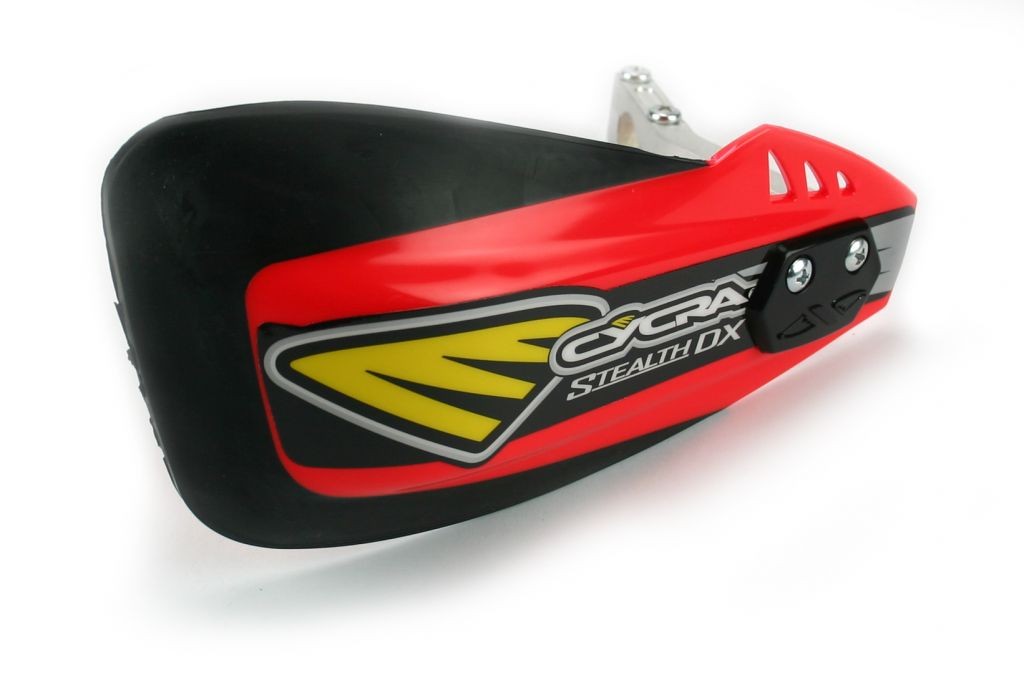 Protège-mains Stealth DX rouge en composite haute résistance pour moto cross