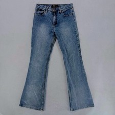 LEI Womens Flare Jeans Medium Wash Blue Denim Vintage Y2K Mid Rise 30x31