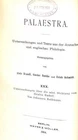 Palaestra: Untersuchungen und Texte aus der deutschen und englischen Philologie