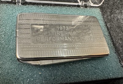 Vintage 1973 Tire-Up Performance Pro Colonial Money Clip Pocket Knife Nail File