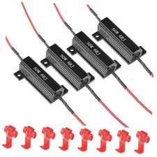 pcs 50W 6ohm Load Resistors Kit for LED Turn Signal Lights - Fixes 8 Black