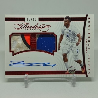 Daniel Sturridge 2015-16 Panini Flawless Momentous Double Patch Auto Ruby #10/13
