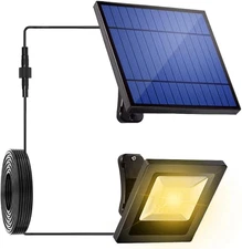 Solar Lights Outdoor with 16FT Cable Dusk to Dawn 4400Mah Solar Flood Lights Wat