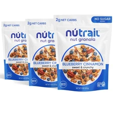 Nut Granola Cereal, Blueberry Cinnamon, No Sugar Added, Gluten Free, Grain Fr...