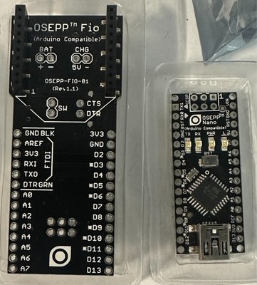 OSEPP Fio and Nano (Arduino Compatible) Microcontroller Development Boards