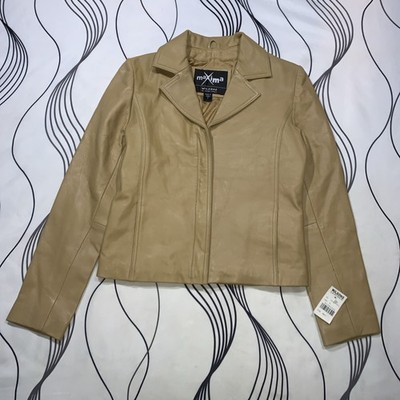 Vintage Wilsons Leather  Women's Small Full Zip Leather Jacket Moto Biker NWT