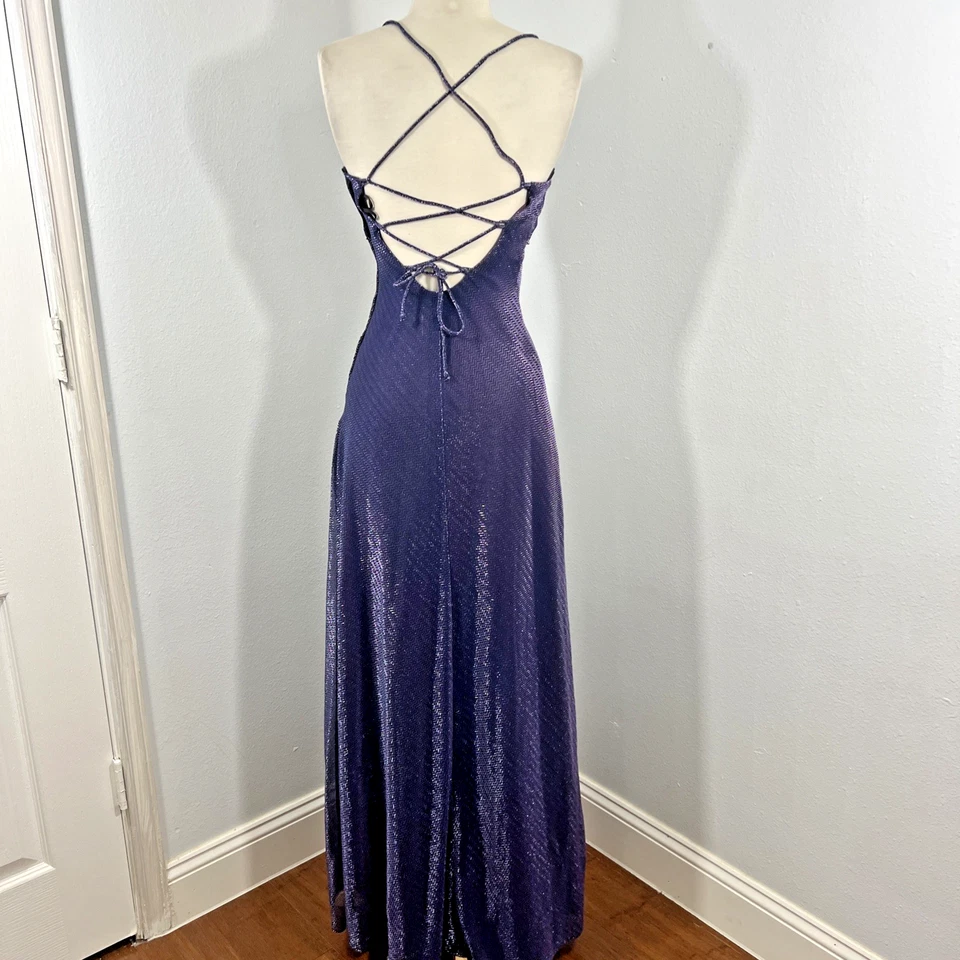 VTG Jump Babydoll Dress Womens 90s Purple 3/4 Sleeve Y2K Whimsigoth Fairycore US - Image 4 of 4