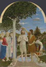 Piero Della Francesca The Baptism Of Christ A4 Print