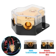 3pcs Audio Splitter Amp Power 0/2/4 Gauge Input 4/6/8 Output Distribution Block