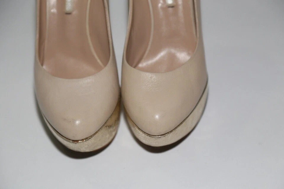 Zapatos de salón de cuña NICHOLAS KIRKWOOD con plataforma artística de cuero beige talla 39,5 Foto 3 de 4