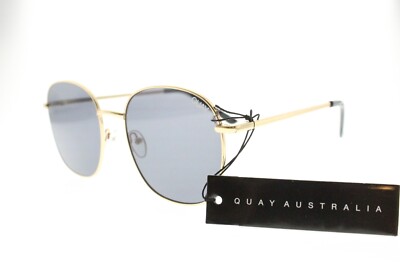 Quay Australia Jezabell Sunglasses with Clear Case Quay Australia JEZABELL Oversized Round Sunglasses - Gold  main image 4