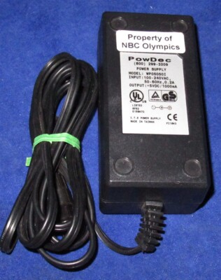 PowDec ITE Power Supply WP05050I 5VDC 1000mA 2 Pin Female Circular Connector