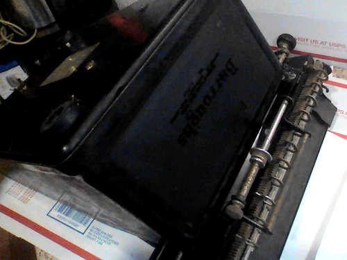VTG BURROUGHS ADDING MACHINE CALCULATOR HAND CRANK - For Part’s Or Not Working - Picture 15 of 19
