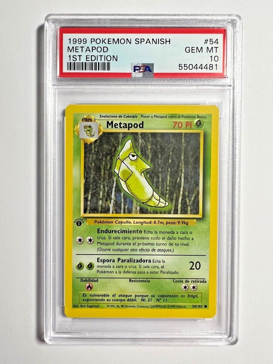 PSA 10 Gem Mint 1st Edition Metapod 1999 Pokemon Base Set PSA 10 Gem Mint 1st Edition Metapod 1999 Pokemon Base Set