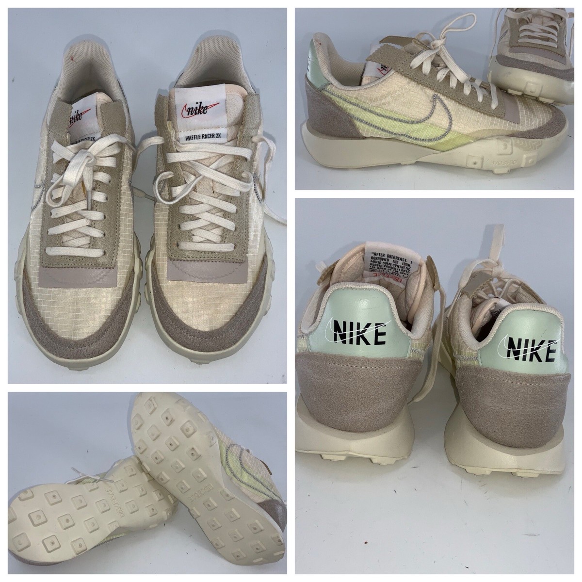 Nike Waffle Racer LX Series QS Shoes 6.5 Pale Ivory Silver  display picture 2