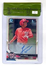 LUIS GARCIA 2018 BOWMAN CHROME 1ST AUTO AUTOGRAPH ROOKIE RC NATIONALS BGS 9.5 10