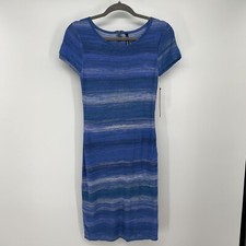 NWT Andrew Marc New York Lightweight Knit Short Sleeve Sweater Dress- Size S Blu