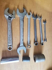 Proto Challenger Adjustable Wrench Combination Open Box End Wrench Socket Set 9