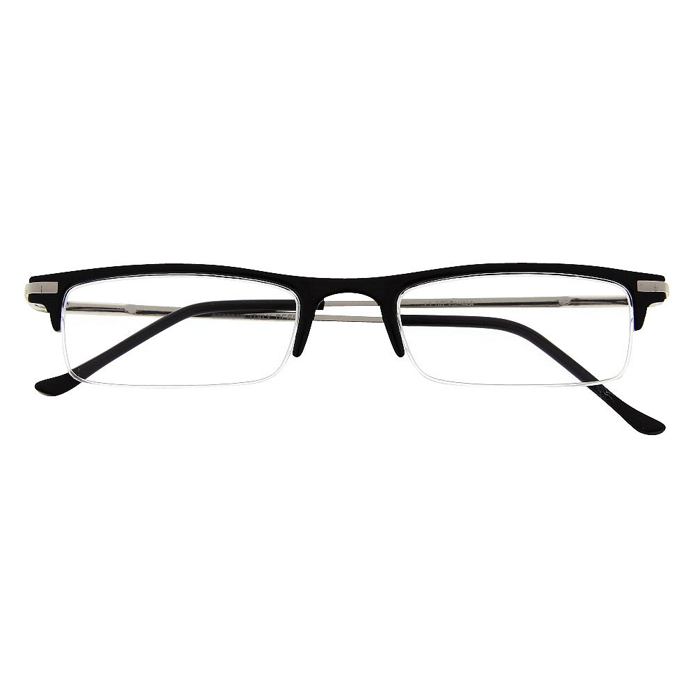 Reading Glasses Rimless Half Low Profile Clear Lens Power Strength Spring  Hinge