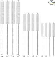 Extra Long 12 Pieces Drinking Straw Cleaning Brush Kit 12 In, 10 In, 8 In NEW US