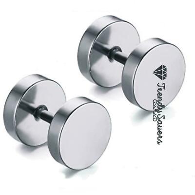 Homme Femme Cercle Boucles Avec Etoile Motifs Laser, Bouchon Jauge D'oreille Faux Cheater Fake Gauges Plugs - Acier