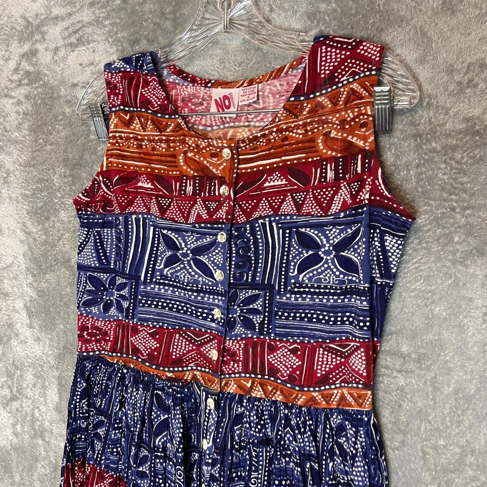 Maxi Camisa Vestido De Colección No Boundaries Mujeres Colorido Arco Iris Tribal Suroeste M Foto 3 de 4