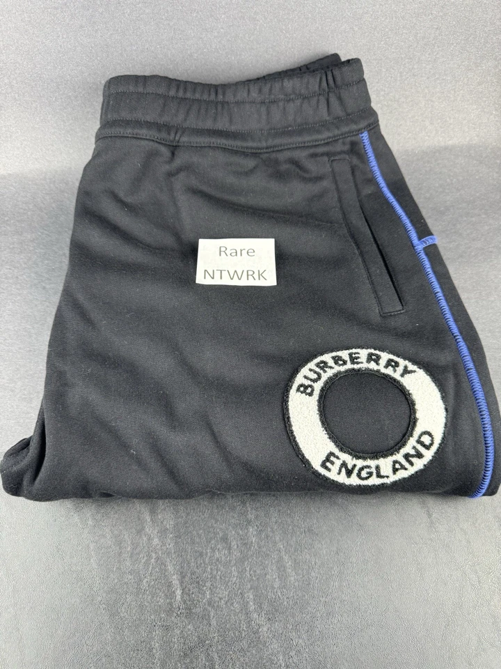 Pantalones deportivos Burberry Rye para hombre talla grande negros/azules Foto 3 de 4