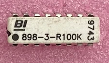 BI Technologies 898-3-R100K isolated 7-resistor network 100K 1/4W DIP package