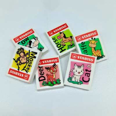 Stabilo Eraser Rubber(6in1)/ Student and Ofice Use/ Exam Grade/ Animal Picture
