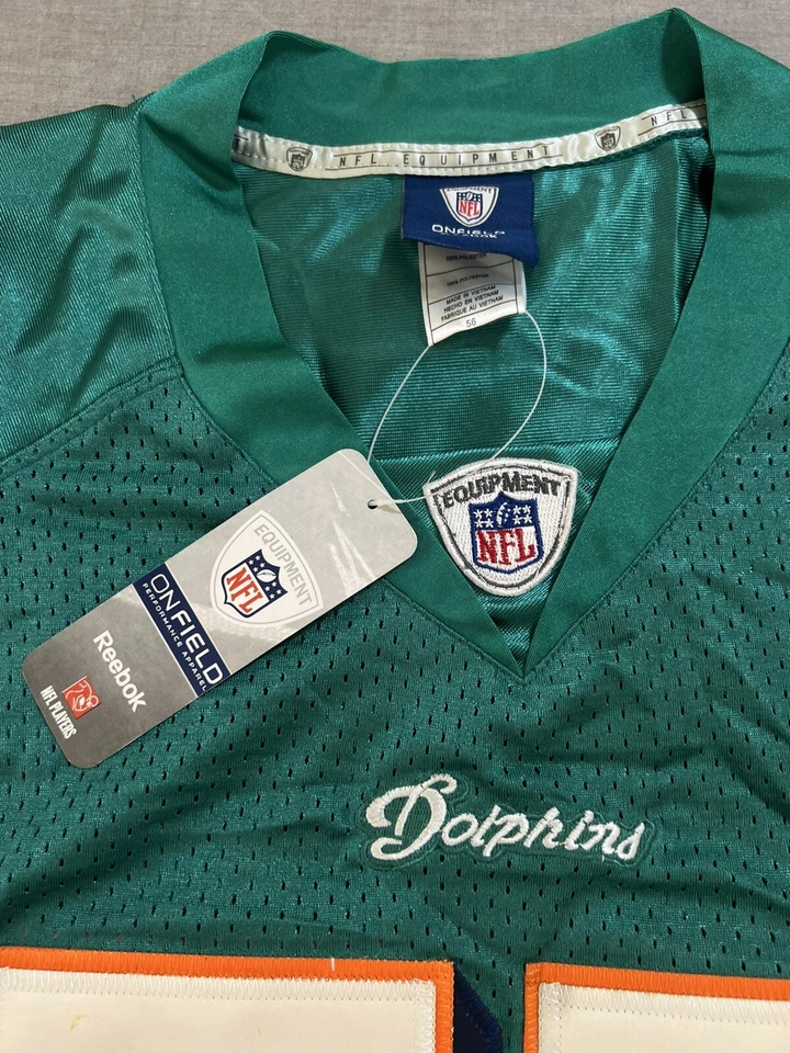 Camiseta deportiva larga de los Miami Dolphins Jake #77 Reebok NFL para hombre 56 azul manga corta Foto 4 de 4