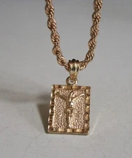 Men's Gold Finish Virgin Mary Guadalupe Fashion Dressy Hip Hop Chain Charm